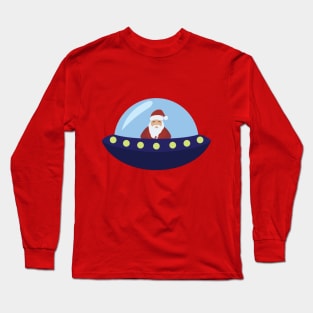 Santa flying UFO Long Sleeve T-Shirt